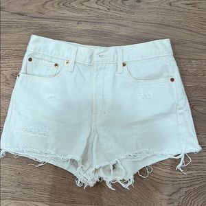 Levi’s high waisted distressed shorts